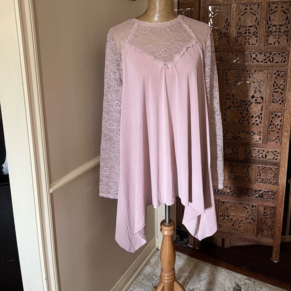 Torrid Dusty Rose Lacy Blouse